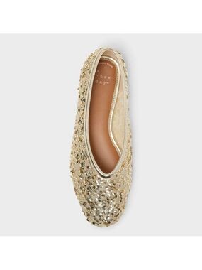 a new day Gold Sequin Embellished Ballet Flat